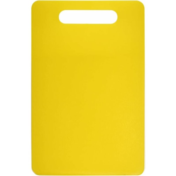 Plastskärbräda med handtag, livsmedelssäker, BPA-fri, diskmaskinssäker, tjock skärbräda, lätt att greppa (gul)