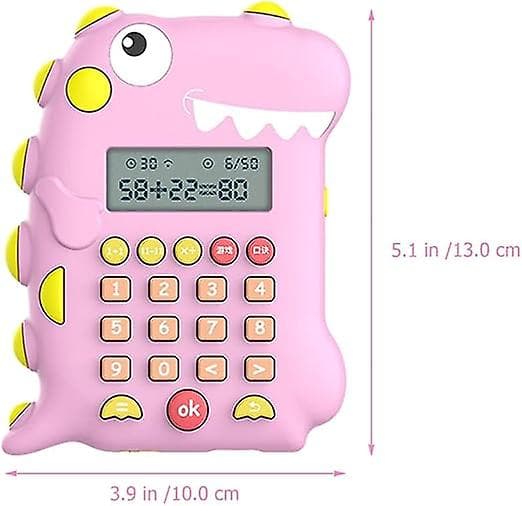 Barnekalkulator, Rosa Dinosaur Shape Kalkulator, Matematikkspill Smart Learning Kalkulator, Kontorkalkulator