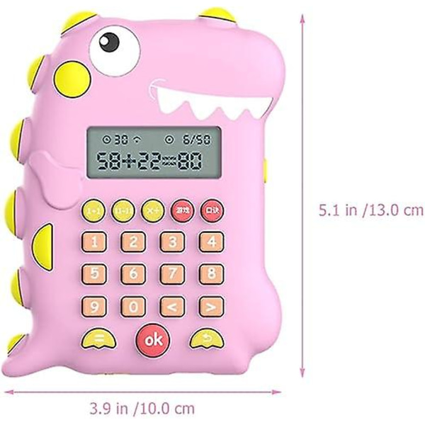 Børne lommeregner, lyserød dinosaur lommeregner, matematisk spil smart lærings lommeregner, kontor lommeregner