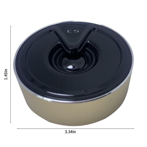 C5 Metall Bluetooth-högtalare Ring Trådlös Mini Aluminiumlegering Tung Bas Present (Guld)