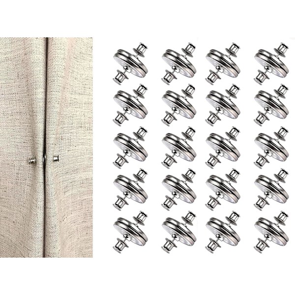 20 paria verhomagneettia, painonapit, magneettiset painikkeet valon vuotamisen estämiseksi, irrotettava solki 17 mm