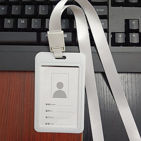 Genomskinlig korthållare fotohandelskorthållare arbetskortskyddande transparent korthållare (57X5.9CM, silver)