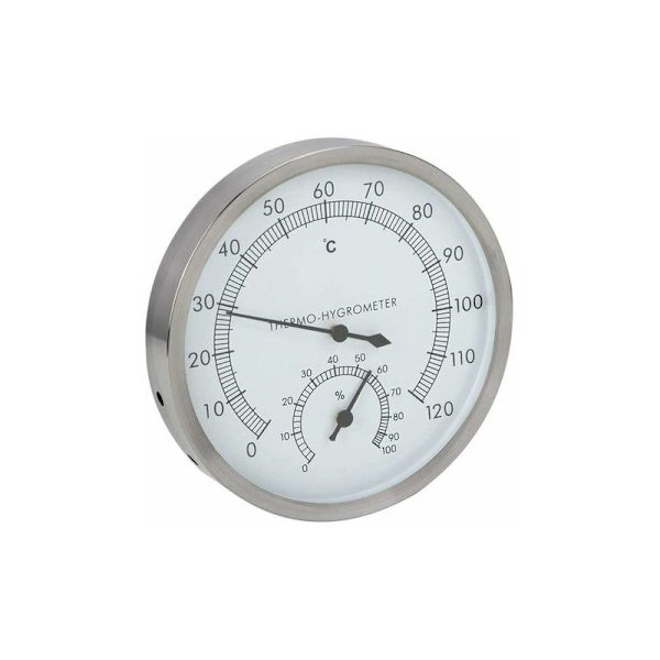 Basturumstermometer, ångbastu 2 i 1 rostfritt stål Basturum Basturumstillbehör Termometer Hygrometer Termo-hygrometer Bastuinteriör