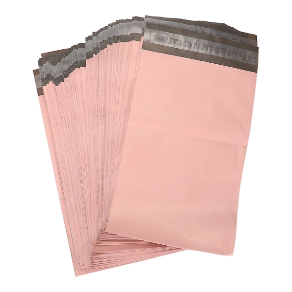 100 emballasjeposer Selvklebende oppbevaringsposer Postposer (rosa) (27X15cm, rosa)