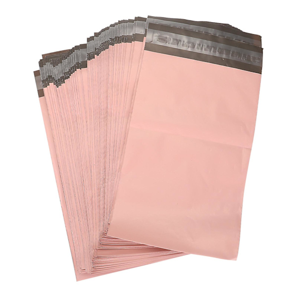 100 st förpackningspåsar Självhäftande förvaringspåsar Postpåsar (Rosa) (27X15cm, Rosa)
