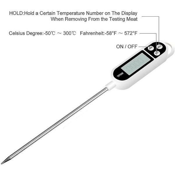 Digital kötttermometer med omedelbar avläsning, lång sond