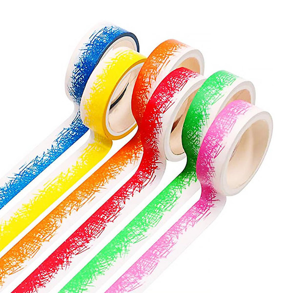 Rulle dekorativt papper tejp och papper maskeringstejp DIY konst och hantverk material (15X8X8 cm, Färg)