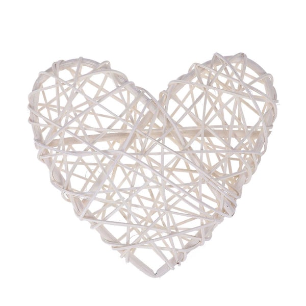 5 stk./parti søde rattan hjerteformede takraw bolde DIY takraw bold håndværk fest dekoration forsyninger (hvid) (16.00X16.00X2.00CM, hvid)