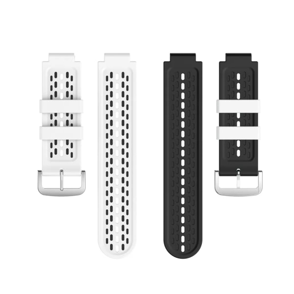 Färg Smart Watch Band Ersättning Silikon Watch Strap Vit och Svart för Garmin Forerunner 220 230 235 620 630 735 Watch Repair Kit vit svart