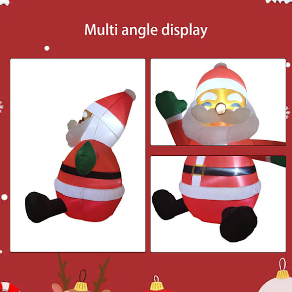Jultomte uppblåsbar modell utomhus, 3,93 fot trädgårdsdekoration med inbyggda LED-lampor för semester/jul/fest/gård/trädgård (röd)