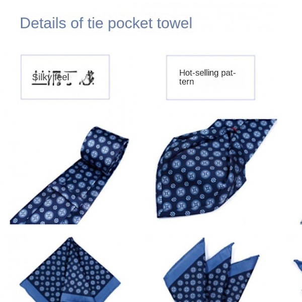 Herrslips för män, klassisk enfärgad slips för män, premium enfärgad smal slips, flerfärgad justerbar dragkedja smal slips (mörkblå)