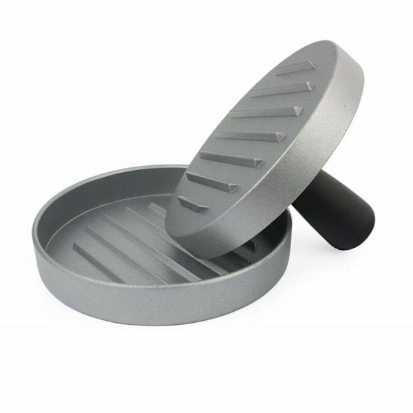 1 set högkvalitativ rund hamburgerform i aluminiumlegering hamburger köttbiff BBQ burger köttpress kök matform