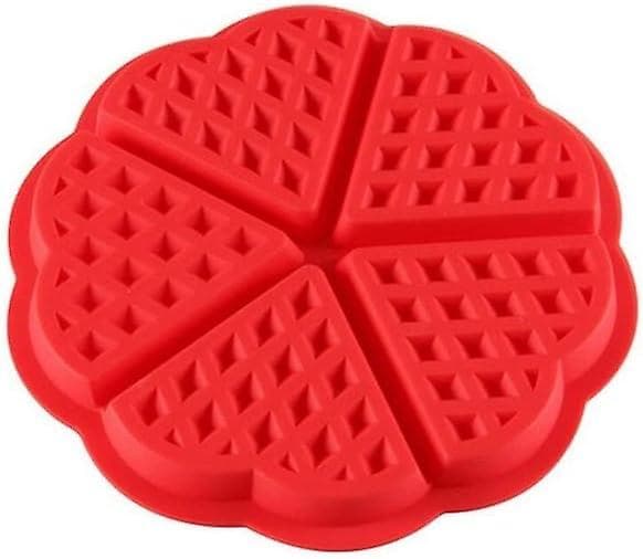 Vaffel bageform / Chokoladeform / Silikone bageværktøj / Runde røde non-stick muffinforme