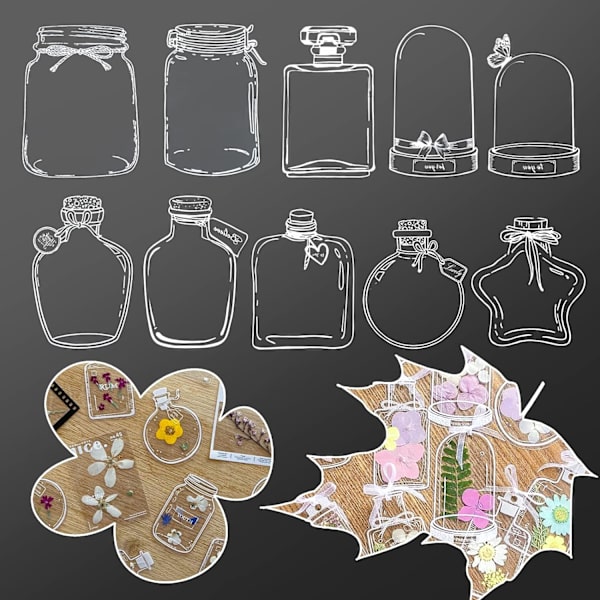 40 stora transparenta torkade blomsterbokmärken set, DIY bokmärkesmaskin, handgjorda vackra transparenta blomstersidbokmärken