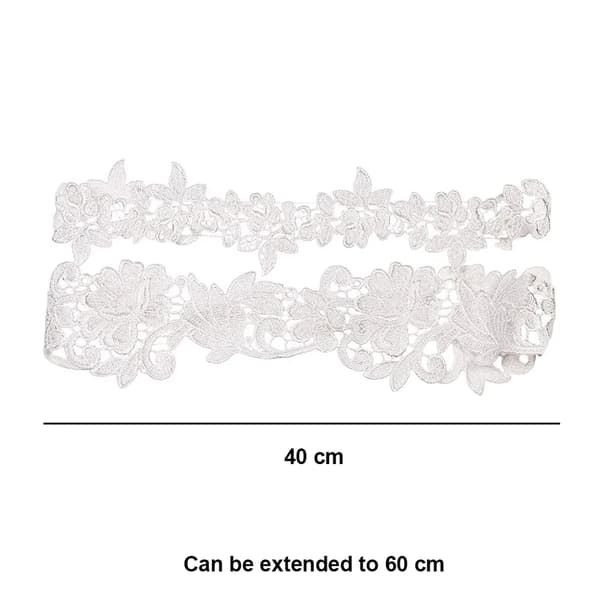 Bröllopsbrudgumma Strumpeband Spets Blommor Brudstrumpa Blomsterprydnader