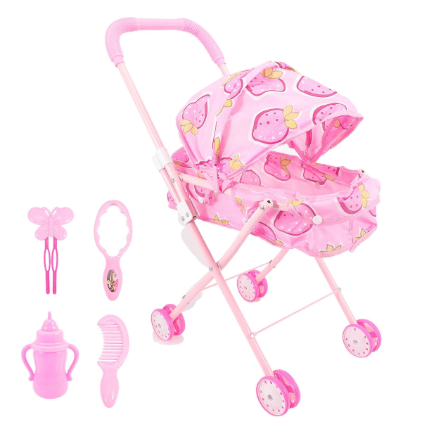 Nuken rattaiden malli baby rattaiden lelu simulaatio rattaiden lelu taaperon toddler (55x40cm, pinkki)