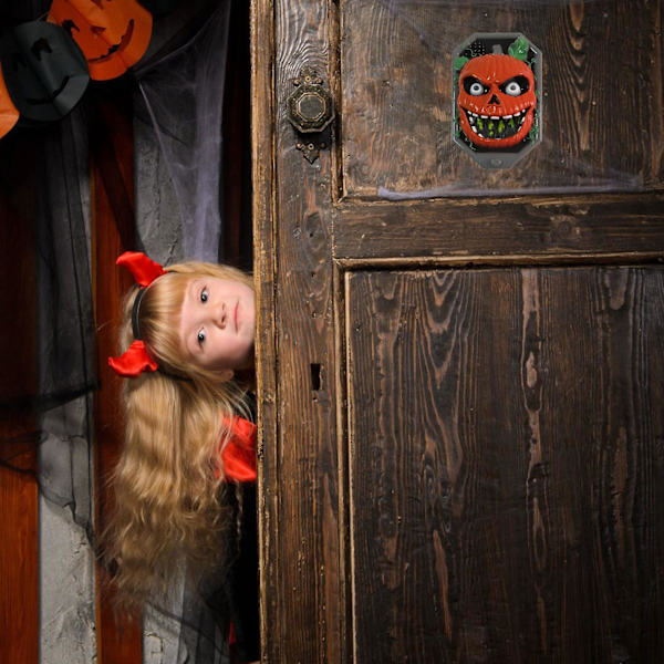 Halloween-ovikellokoriste Halloween-kurpits ovikello, jossa on pelottavia ääniä Valoisa kurpits ovikello, jossa on ponnahtava hämähäkki sisä- ja ulkokoristeluun