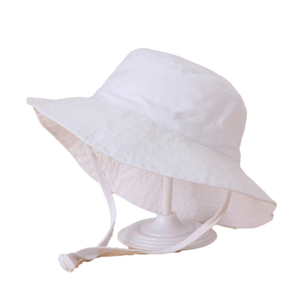 Baby Solhatt UPF 50+ Solskydd Småbarn Sommarhatt Justerbar Flytande Strandhink för Spädbarn, Pojkar, Flickor, Barn, Vit