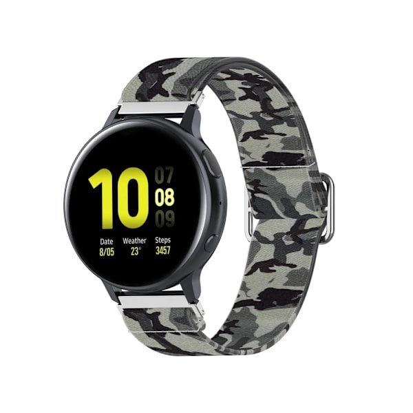 Kompatibel med Samsung Galaxy Watch Active2 Active Mjuk Elastisk Andningsbar Klockarmband Ersättning Kamouflage Grå Klockarmband färg grå
