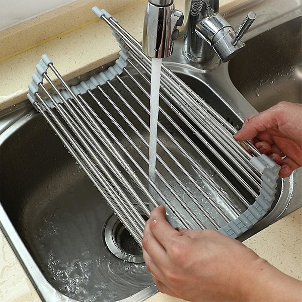 Justerbar avlopp rostfritt stål diskbänk avlopp rack frukt grönsak avlopp kök porslin 52x41c