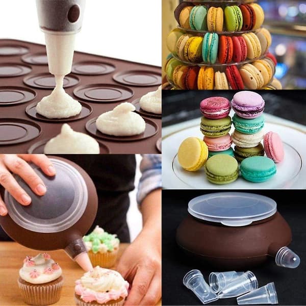 48-kapasitets non-stick silikon macaron bakeplate non-stick silikon macaron bakeform sett kapasitet macaron kit