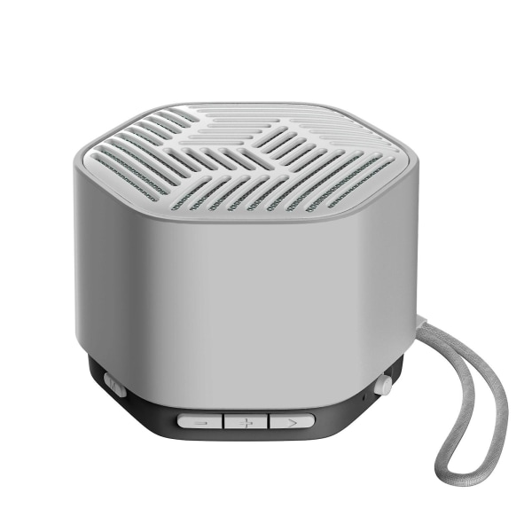 Subwoofer, Bluetooth-högtalare, lysande färgade lampor, digitalt elektroniskt ljud LED-blixtljus Hifi-ljud bärbar mini (Silver)