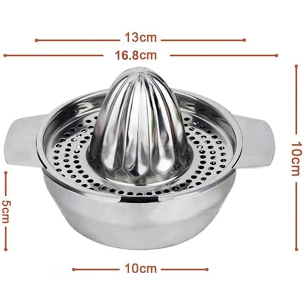Professionell Manuell Saftpress i Rostfritt Stål - Lime, Apelsin, Citronpress/Fruktpress med Skål för Hemmet, Bar, Kök