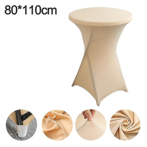 Cocktailbordsöverdrag Stretch Spandex Cocktailbordsöverdrag Tyg För Bröllop, Bankett Och Fest 80*110cm（Champagnefärg）