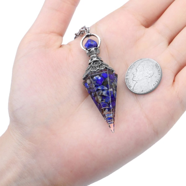 Chakra Kristall Pendel Hexagonal Reiki Healing Kristall Punkter Ädelsten Dowsing Pendel（Chakra）