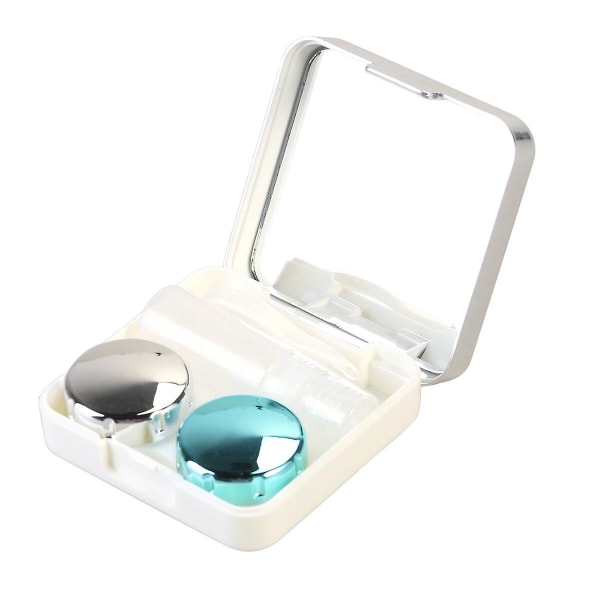 Mini Travel Simple Lens Case Opbevaringsstativ (sølv hvid) Sølv)