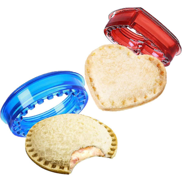 Sandwich-skärare och -förslutare, set med 2 (2 st), smörgåsform, säkerhetsmaterial, gör-det-själv