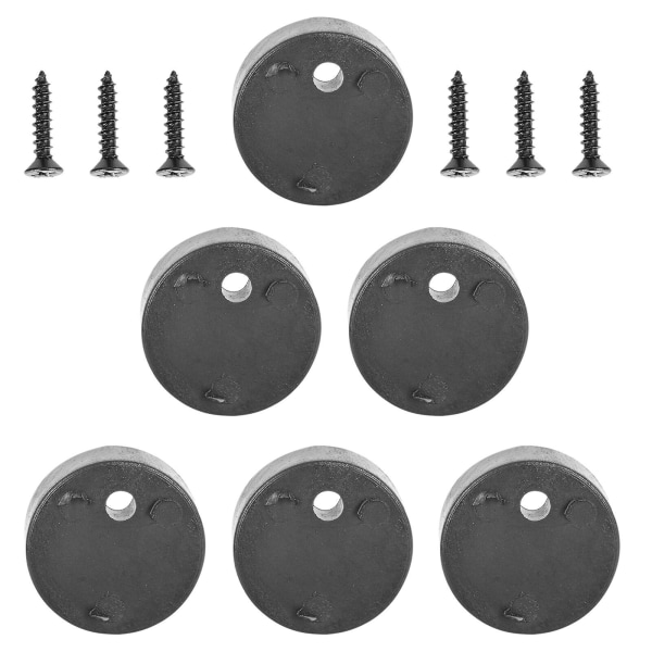 5-delat set med tillbehör för ladugårdsdörrar Pom anti-urspårning och anti-hopp delar (svart) (2,4X2,4cm, svart)