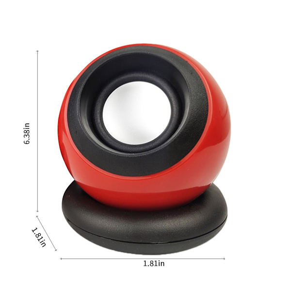 Mini och kompakt skrivbord 2.0 USB bärbar dator skrivbord liten högtalare Neutrals Magics Ball ljudsystem（Röd）