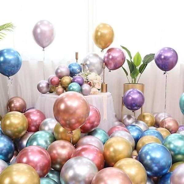 5 tum Mini Metallballonger, Mångsidiga och Långvariga 5 tum Metall Latexballonger, Perfekta för att Dekorera Fester, Bröllop och Evenemang (Blå)