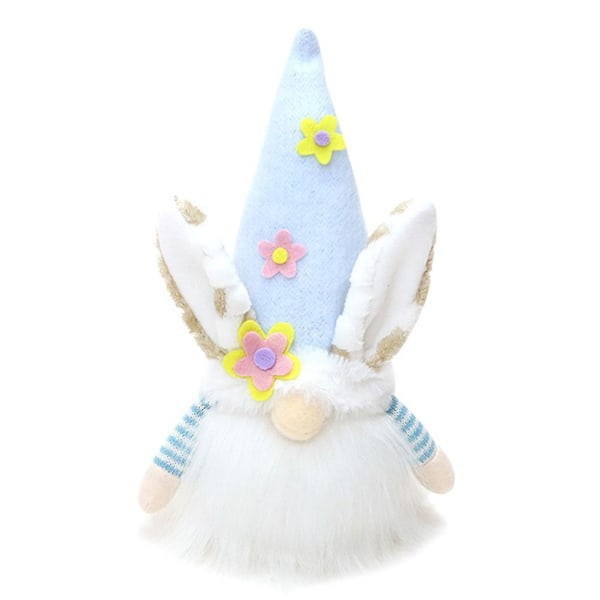 Easter Gnome Tomte Luminous Easter Gnome Figurine LED Plysch Gnome Gift (22X13 cm, himmelsblå)