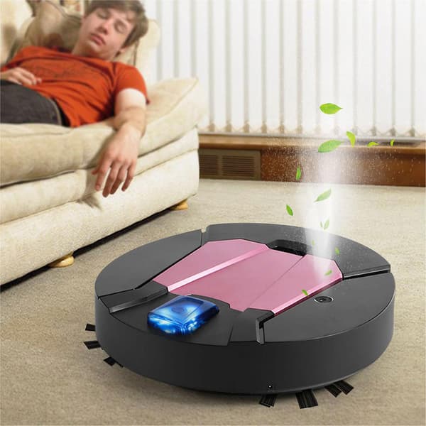 Intelligent Sweeping Robot Vacuum Sweeping Mopping Spray Humidification Four In One Technology Mecha Style（Svart）