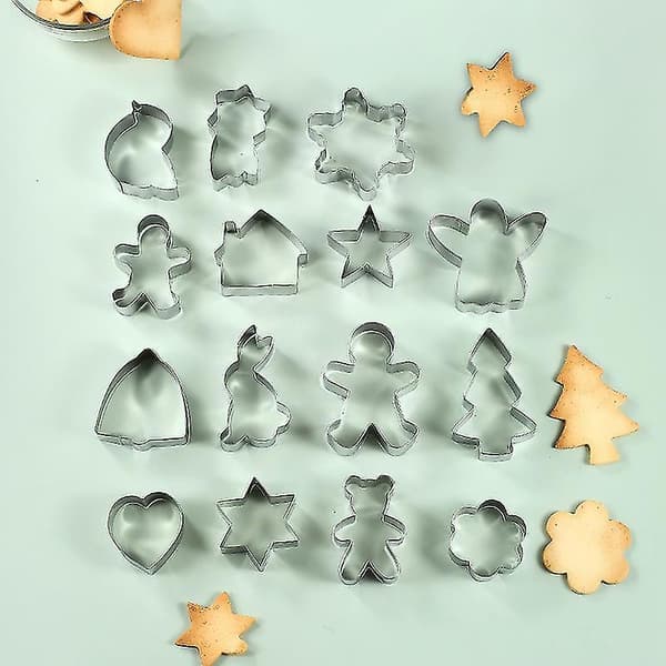 Jul Cookie Cutters, 15-delad Biscuit Cookie Cutter, rostfritt Xmas Cookie Cutter