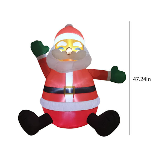 Jultomte uppblåsbar modell utomhus, 3,93 fot trädgårdsdekoration med inbyggda LED-lampor för semester/jul/fest/gård/trädgård (röd)