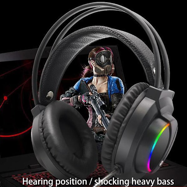Spelheadset Rgb Bakgrundsbelysning Surroundljud Headset 3.5 Trådbundet Spelheadset (Utan Förpackning)