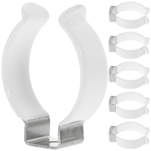 6-pack T12 U-clipsfäste med praktiskt monteringsspänne för LED-lampa (4,70X3,40X1,50CM, vit)