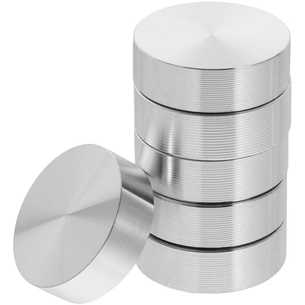 6-pak aluminiumslegering rund skive glas bordadapter aluminiumsskive til sofabord (2,5X2,5X0,7CM, sølv)
