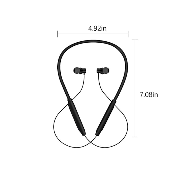 Sann stereo, tung bas nackmonterade Bluetooth-hörlurar, ultralång batteritid, snygg bärbarhet, inte lätt att tappa bort under träning.（Svart）