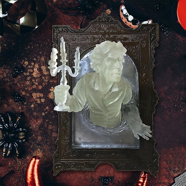 3d fotoramme veggklistremerke Ghost Lighted Speil Ornament Skulptur Halloween Decor Woman