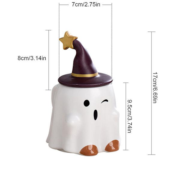 Spøgelseskop Kaffe Julekrus 3D Halloween Krus Spøgelseskop Temafest Gæstegave Keramiske Kopper Gave til Chil Kvinder Mænd