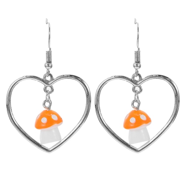 1 pari ihania naisten korvakoruja sydänsienen muotoisia pudotuskoruja koruja (oranssi)