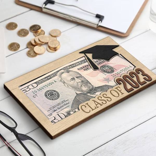 Pengeholder til graduering 2023 - Kontantholderpung DIY Pengeholder til graduering (Blå)