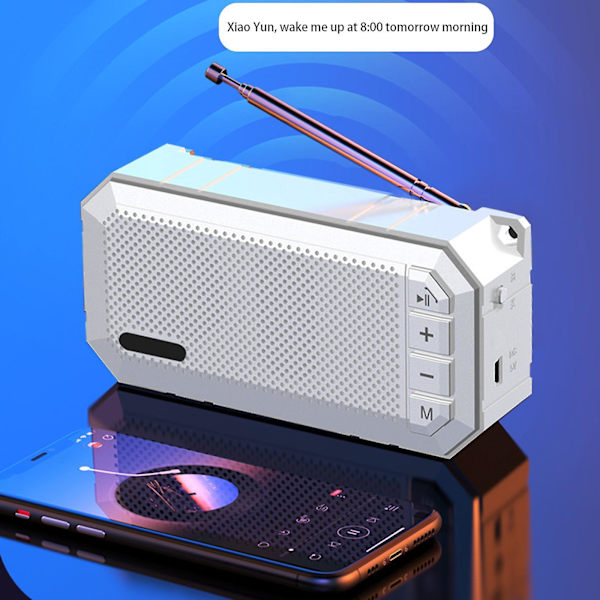 Trådlös Bluetooth-ljud Ultra Long Standby Subwoofer Gammal Ny Radio Med Låtar Stort Volym Plug-in-kort Bärbar Stereo（Vit）