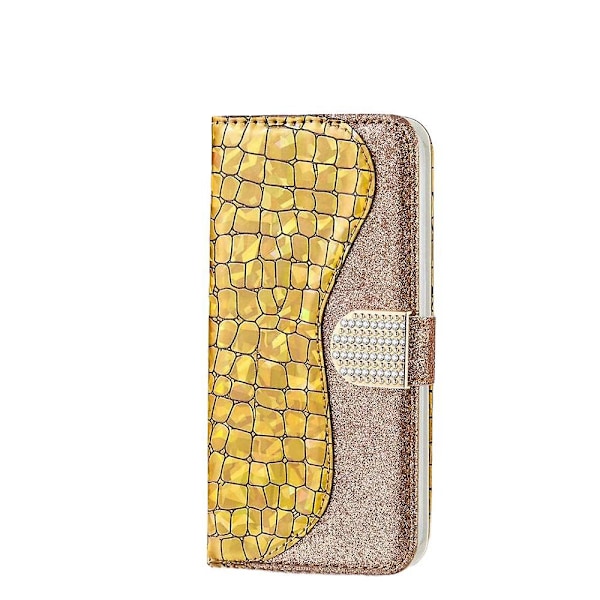 Kompatibel med Samsung S23 Ultra-fodral, konstlädermaterial, perfekt skydd, reptåligt och droppskyddat, lämpligt för alla tillfällen (guld)