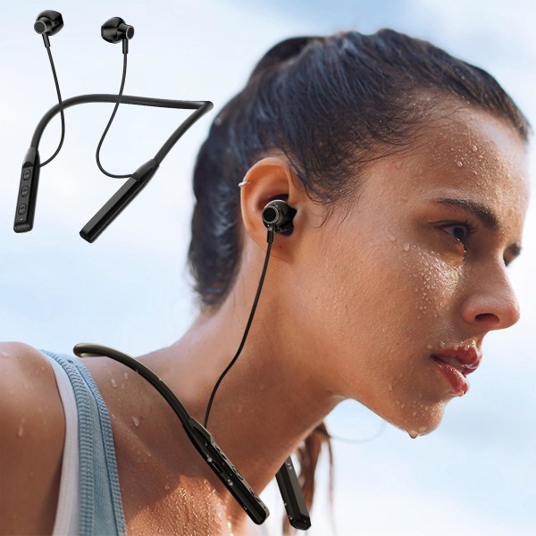Löpande sport Bluetooth-headset i örat Ultra lyssnande trådlösa hörlurar（Svart）