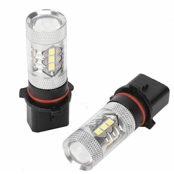 80W LED-varselljus för bilar P13W Super Bright Dimljus PSX26W med 6000K vit lins, 2 st